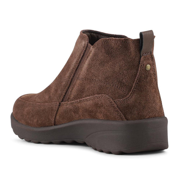 Pavers Skechers Zip Up Leather Boots - Chocolate