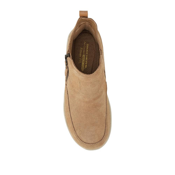 Pavers Skechers Zip Up Leather Boots - Tan