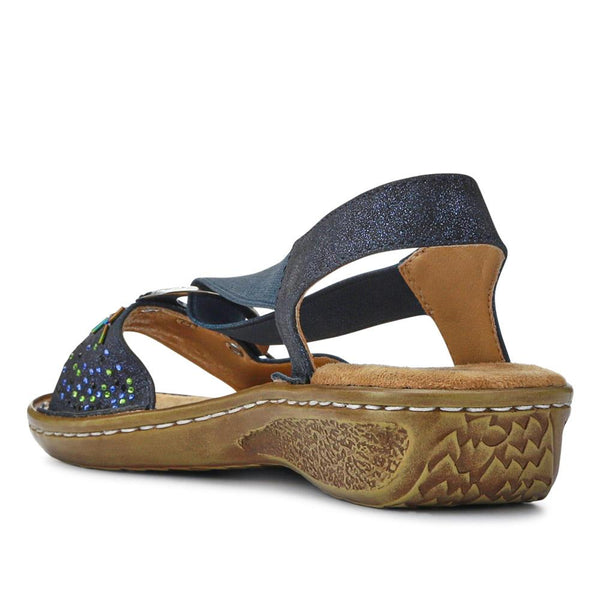 Pavers Sleek Elasticated Sandals - Navy