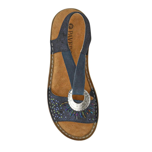 Pavers Sleek Elasticated Sandals - Navy