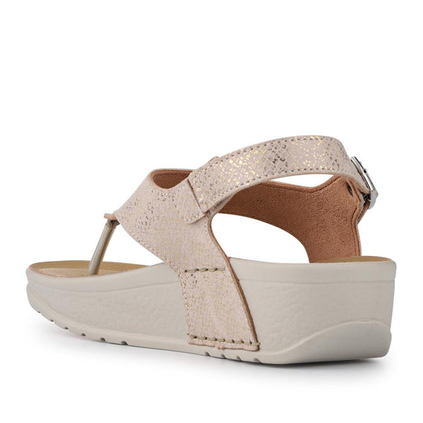 Pavers Slingback-Strapped Toe Post Sandals - Beige