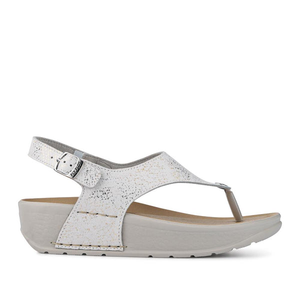 pavers Slingback-Strapped Toe Post Sandals - White