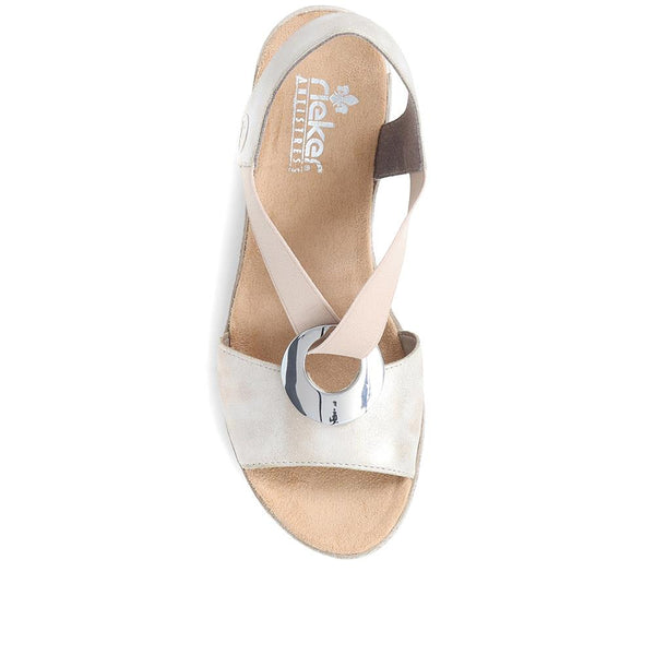 Pavers Slingback Wedge Sandals - Metallic