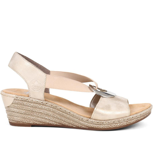 pavers Slingback Wedge Sandals - Metallic