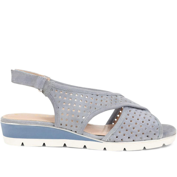 Pavers Slingback Wedges - Navy Suede