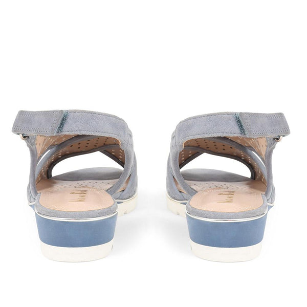 pavers Slingback Wedges - Navy Suede