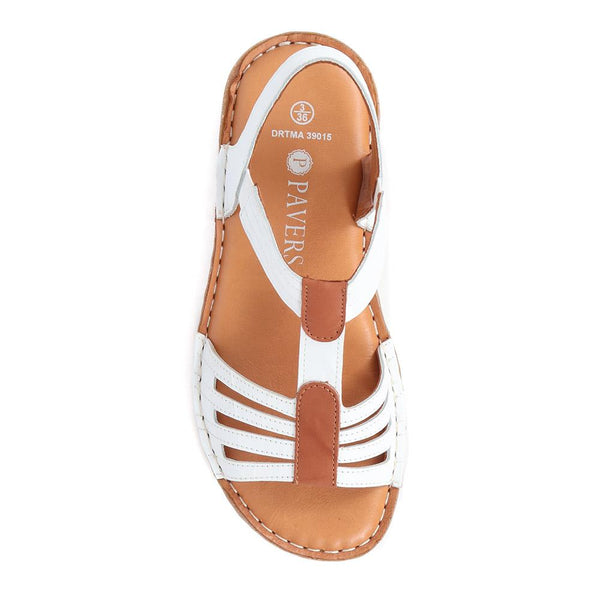 Pavers Slip-On Elasticated Sandals - White