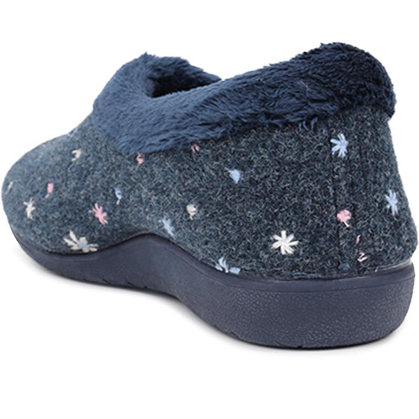 Pavers Slip-On Full Slippers - Navy Floral