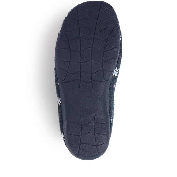 Pavers Slip-On Full Slippers - Navy Floral