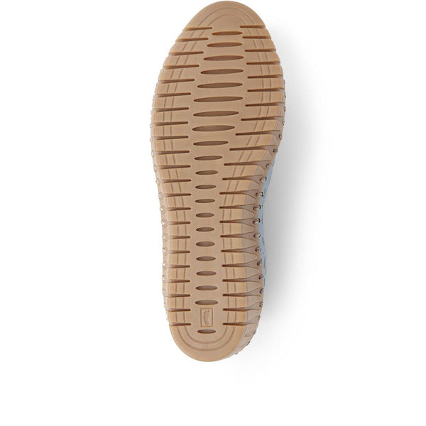 Pavers Slip-On Leather Pumps - Denim