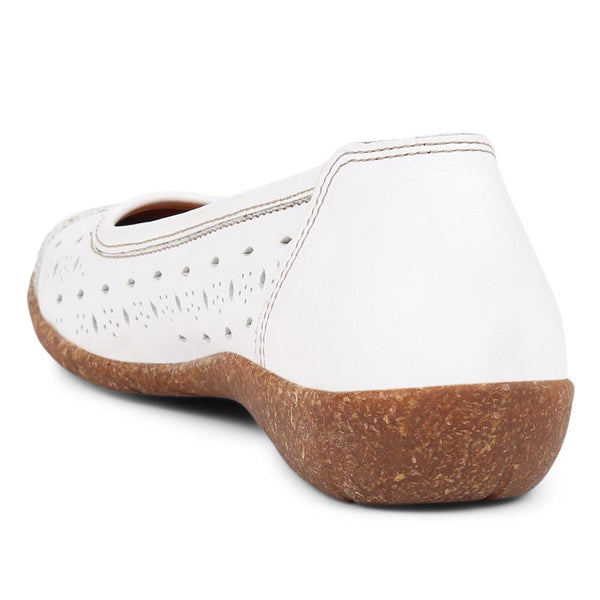 Pavers Slip-On Leather Pumps - White