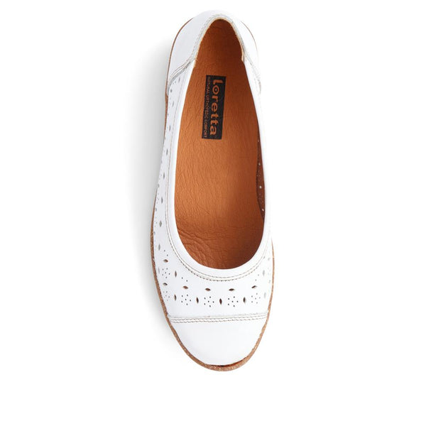 Pavers Slip-On Leather Pumps - White