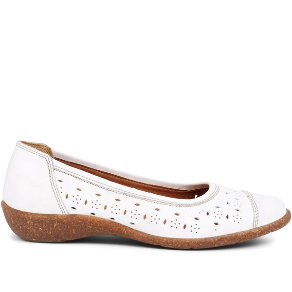 pavers Slip-On Leather Pumps - White