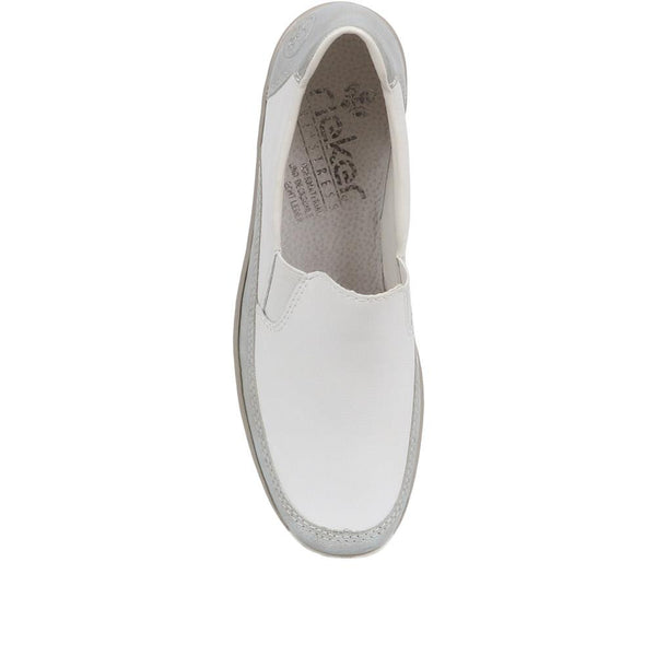 Pavers Slip-On Leather Trainers - White