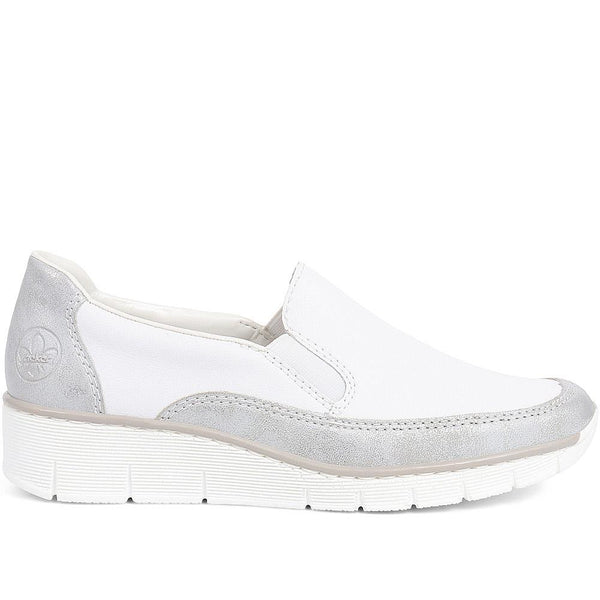 pavers Slip-On Leather Trainers - White
