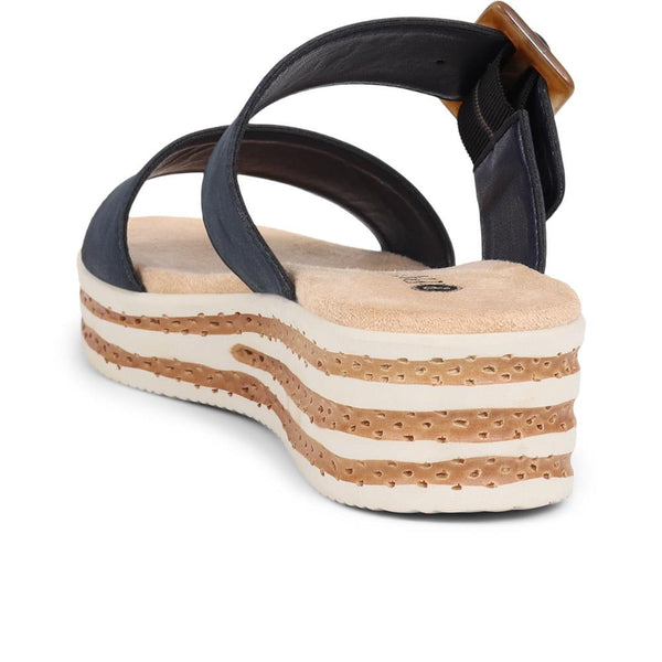 Pavers Slip-On Platform Mules - Navy