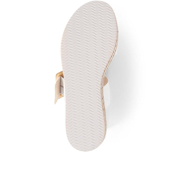 Pavers Slip-On Platform Mules - White