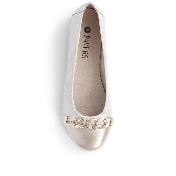 Pavers Slip-On Smart Ballet Pumps - Gold