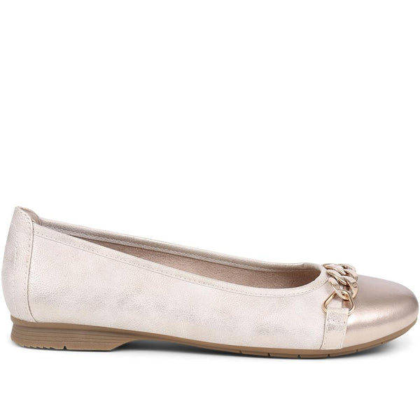 pavers Slip-On Smart Ballet Pumps - Gold