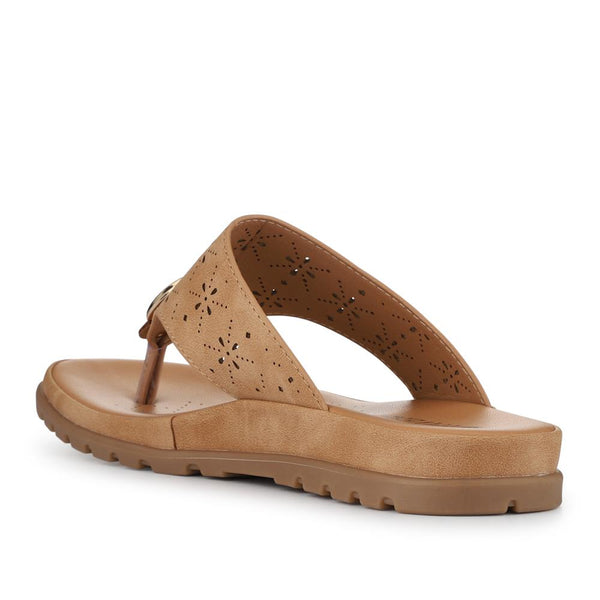 Pavers Slip-On Toe Post Sandals - Tan