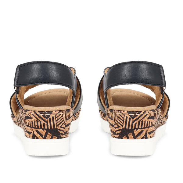 pavers Slip-on Wedge Sandals - Navy