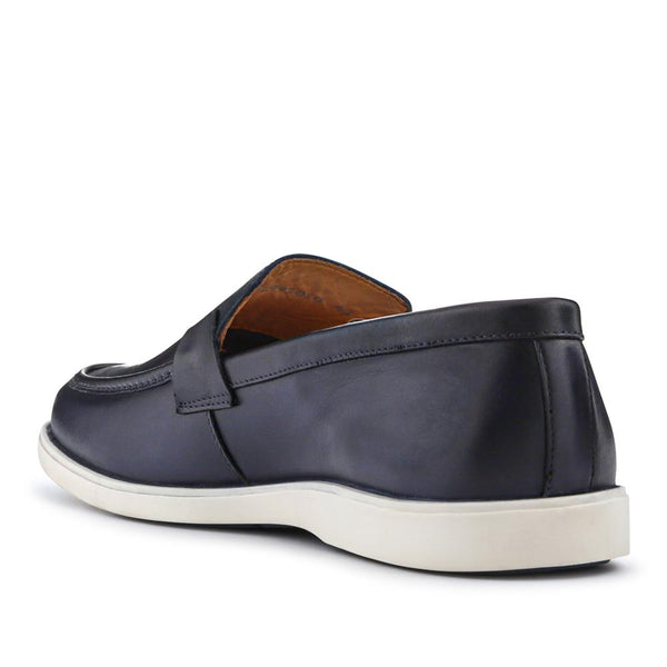 Pavers Smart All-Leather Loafers - Navy