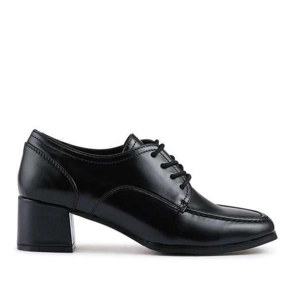 Pavers Smart Block-Heeled Lace-Up Shoes - Black