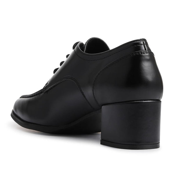 pavers Smart Block-Heeled Lace-Up Shoes - Black