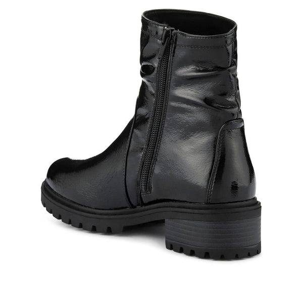 Pavers Smart Chunky Sole Ankle Boots - Black Patent