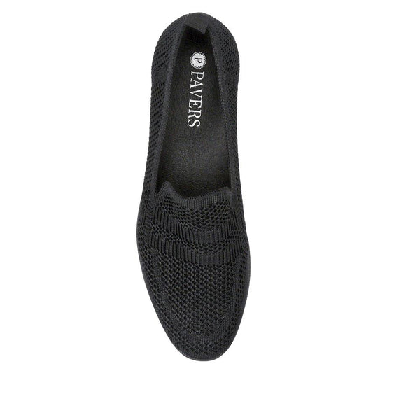 Pavers Smart Heeled Slip-On Shoes - Black