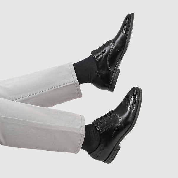 Pavers Smart Leather Derby Shoes - Black