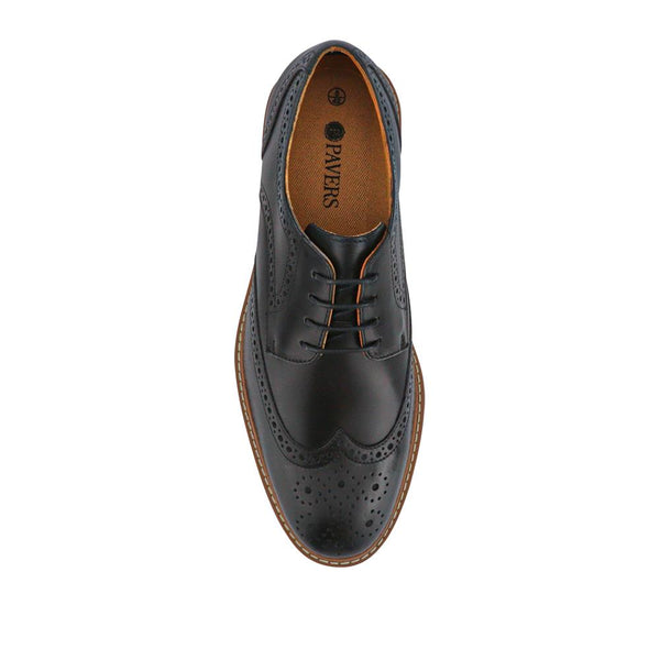 Pavers Smart Leather Lace-Up Shoes - Black
