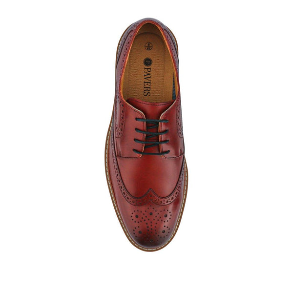 Pavers Smart Leather Lace-Up Shoes - Bordeaux