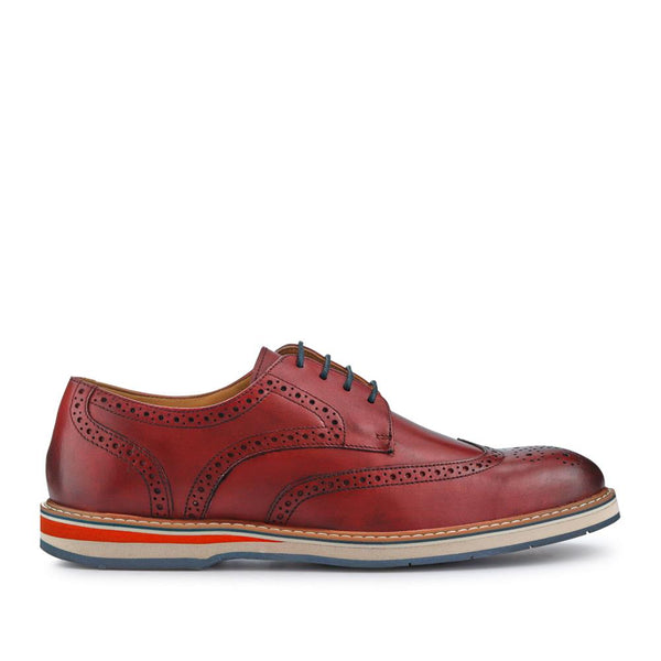 pavers Smart Leather Lace-Up Shoes - Bordeaux