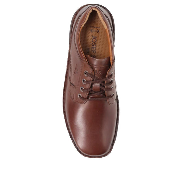 Pavers Smart Leather Lace-Up Shoes - Dark Brown