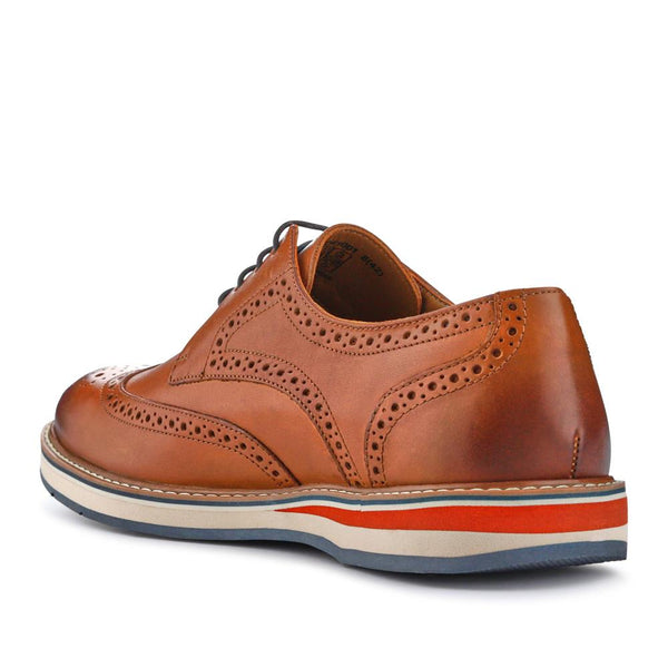 Pavers Smart Leather Lace-Up Shoes - Tan