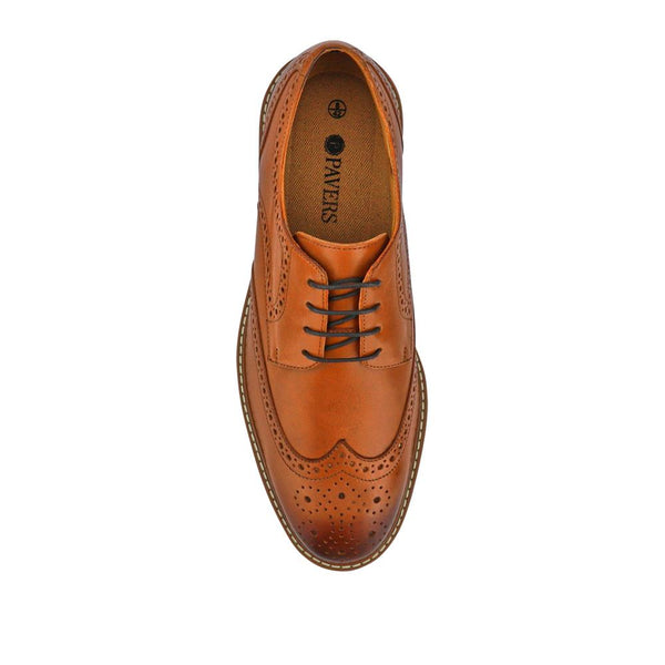 Pavers Smart Leather Lace-Up Shoes - Tan