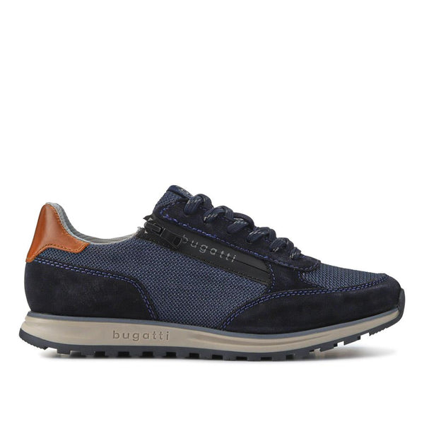 pavers Smart Leather Lace-Up Trainers - Navy