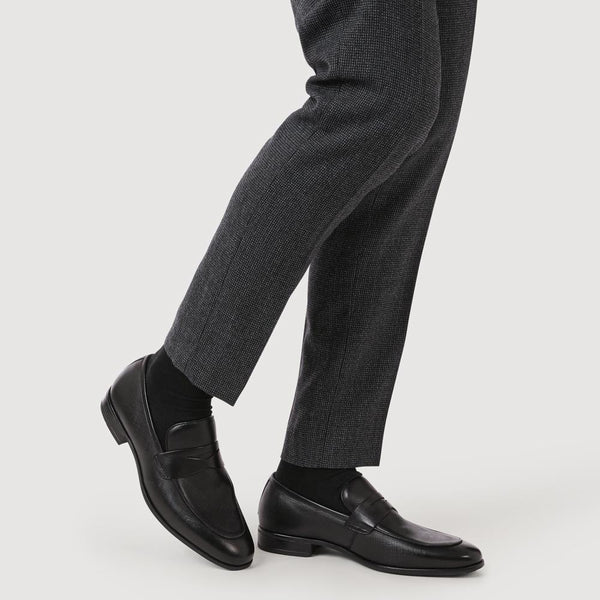 Pavers Smart Leather Slip-On Shoes - Black