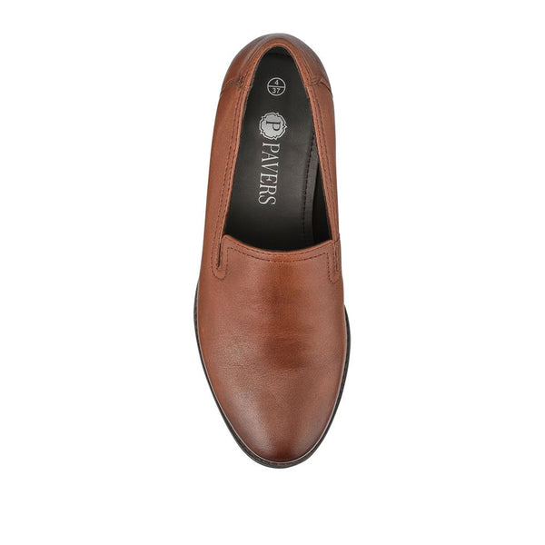 Pavers Smart Leather Slip-On Shoes - Tan