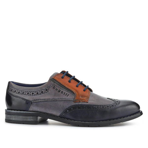 pavers Smart Leather Wingtip Shoes - Navy