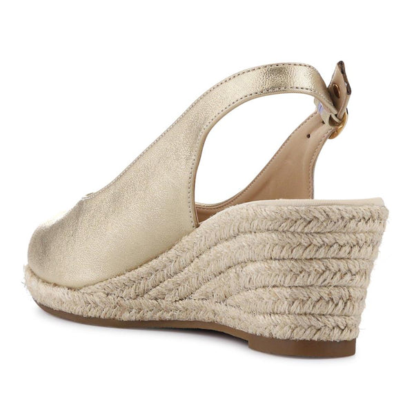 Pavers Smart Slingback Espadrilles - Gold