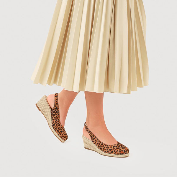 Pavers Smart Slingback Espadrilles - Leopard