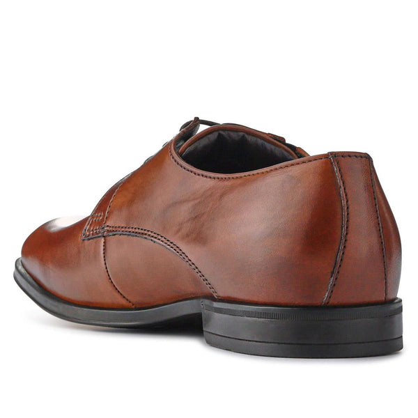 Pavers Smart Wide Fit Leather Lace-Up Shoes - Brown