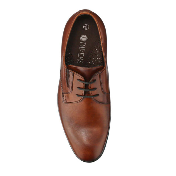 Pavers Smart Wide Fit Leather Lace-Up Shoes - Brown