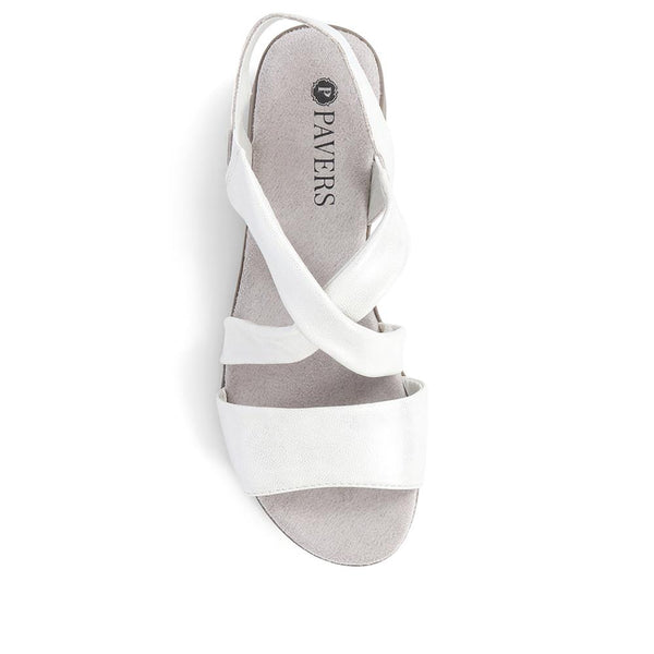Pavers Soft Strap Slip-On Sandals - Silver Shimmer