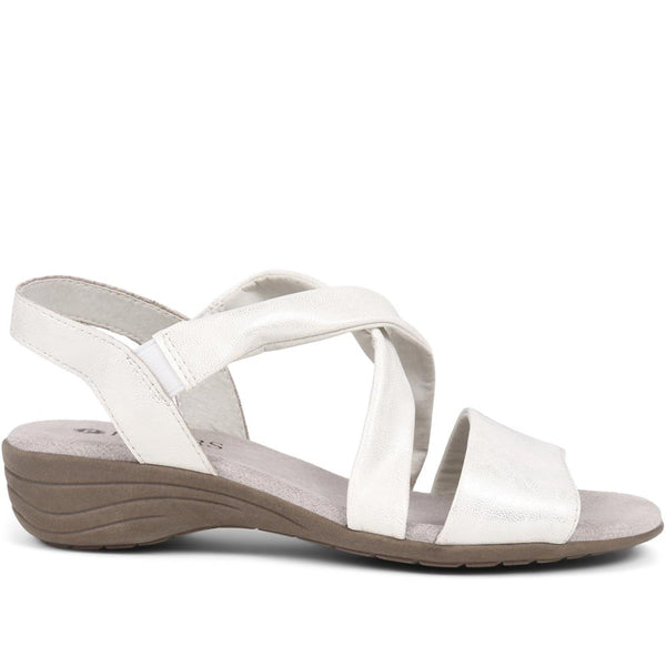 pavers Soft Strap Slip-On Sandals - Silver Shimmer