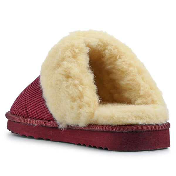 Pavers Soft Warm-Lined Mule Slippers - Burgundy