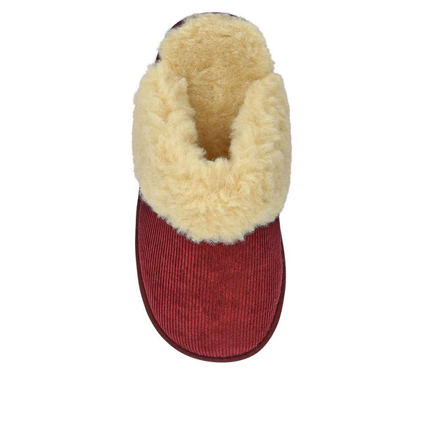 Pavers Soft Warm-Lined Mule Slippers - Burgundy