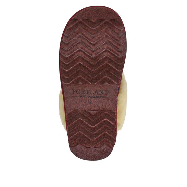 Pavers Soft Warm-Lined Mule Slippers - Burgundy